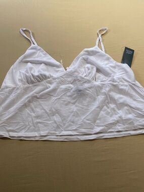 Target White Mesh Crop Top